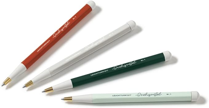 LEUCHTTURM1917 - Drehgriffel Writing Pen (Fox Red) - Ballpoint Pen with Royal Blue Ink Included