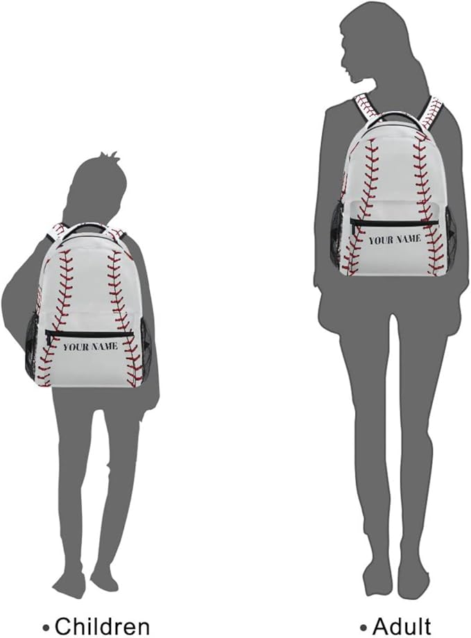 AUUXVA Custom School Backpack for Boys Kids with Name/Text Personalized Bookbag Add Your Name Customized Backpack Sports Baseball School Bag Laptop Backpack Travel Camping Daypack