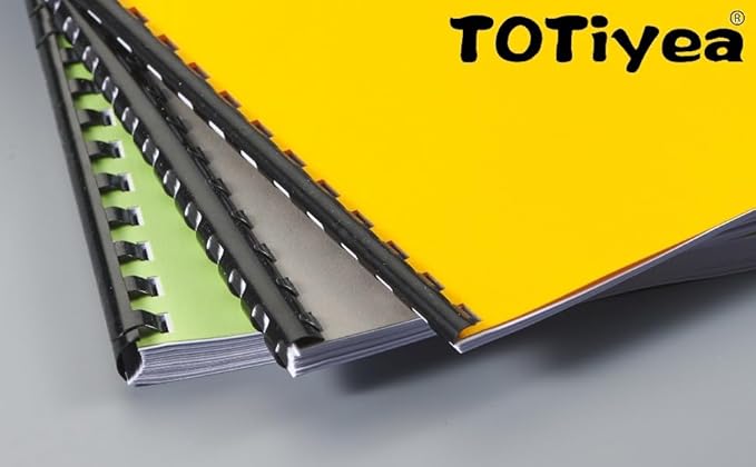 TOTiyea 100 Pack 19 Ring Plastic Binding Combs, 5/8 Inch Diameter, 125 Sheet Capacity, Letter Size, Black Comb Binding Spines
