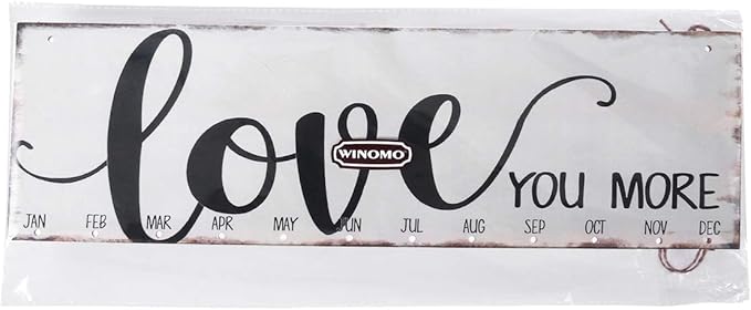 WINOMO Family Birthday Board Plaque DIY Hanging Wooden Birthday Reminder Calendar for Mom Dad Grandma Grandpa with 50pcs Wooden Hearts