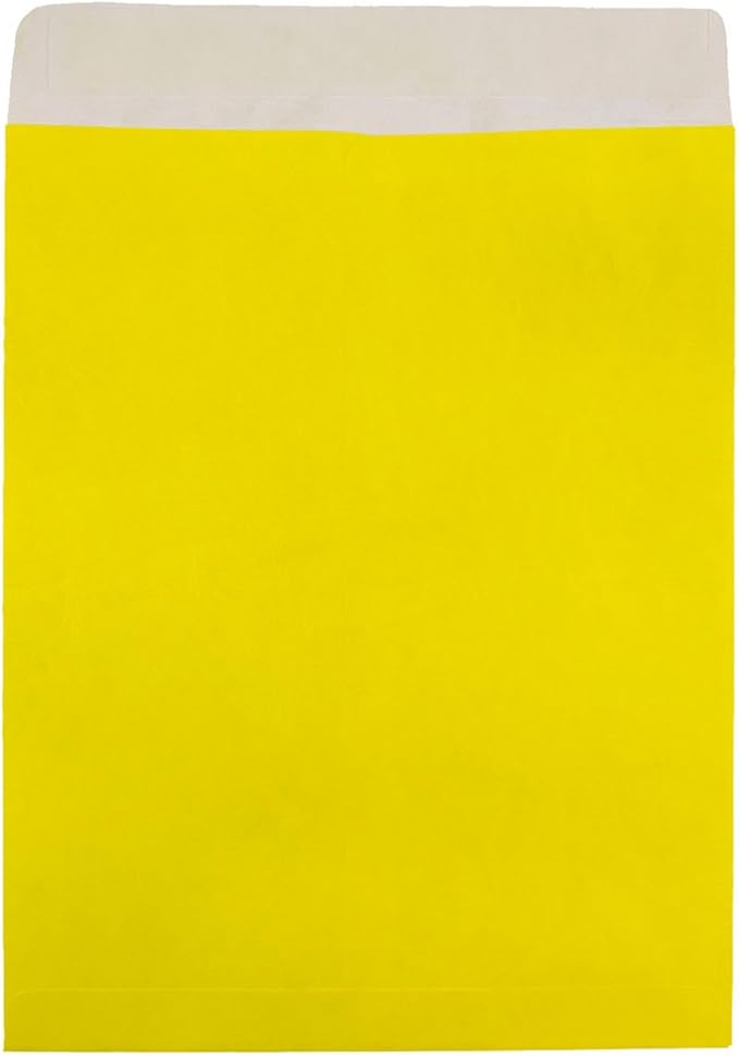 JAM PAPER Tyvek Tear-Proof Open End Catalog Envelopes - 10 x 13 - Yellow - Sold Individually
