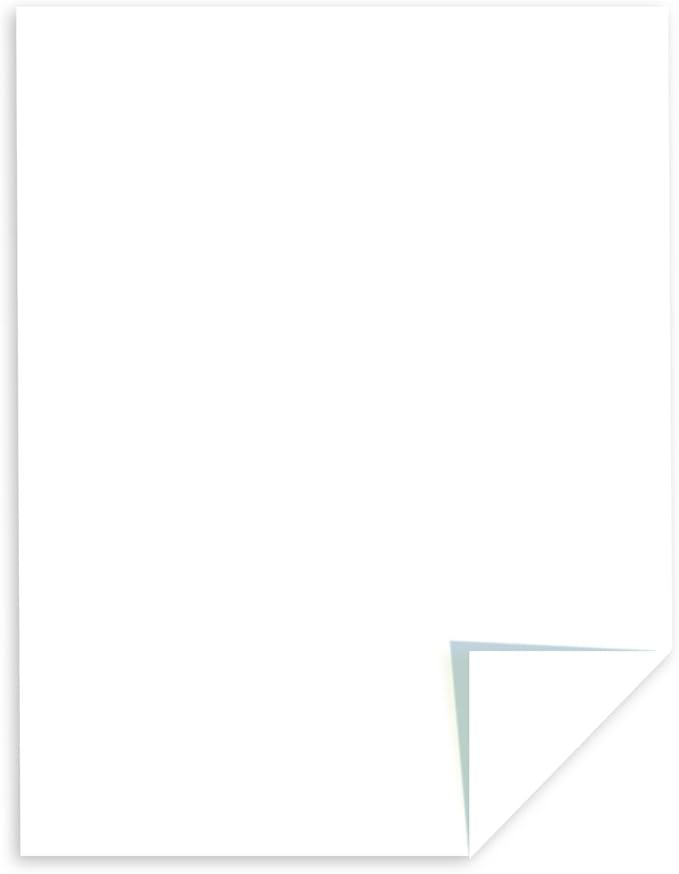 Neenah Exact Vellum Bristol, 8.5" x 11", 67 lb/147 gsm, White, 94 Brightness, 250 Sheets (80211) & Astrobrights/Neenah Bright White Cardstock, 8.5" x 11", 65 lb/176 gsm, White, 75 Sheets (90905-02)