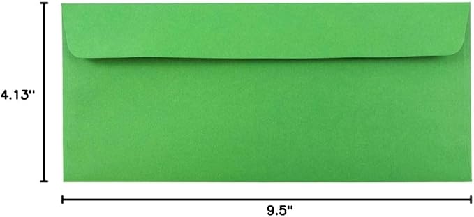 JAM PAPER #10 Business Colored Envelopes with Peel and Seal Closure - 4 1/8 x 9 1/2 - Green Recycled - Bulk 250/Box