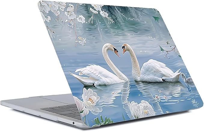 Compatible with MacBook Pro 13.3 Inch Case 2024 2023 2022-2016 Release Model M1 M2 A1706/A1708/A1989/A2159/A2289/A2251/A2338, Elegant Swan Hard Plastic Shell Cover Case