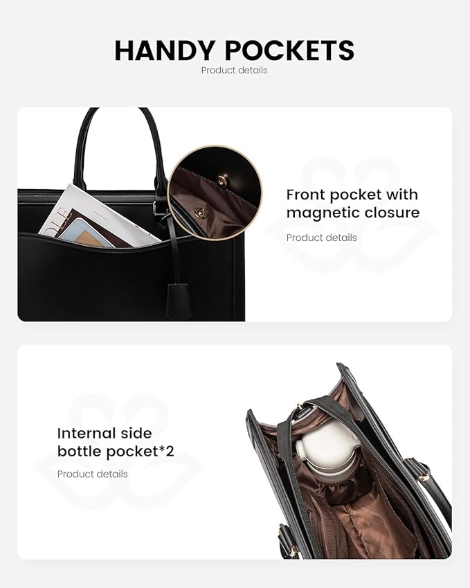 LOVEVOOK Laptop Tote Bag for Women, Office Work Bag Briefcase fit for 15.6 inch Laptop, Large Capacity Teacher Bag Handbag