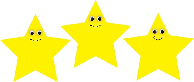 Hygloss Products Happy Yellow Stars Classroom Accents – Creative Teaching Resources – 7 Inches, 30 Pack (33757), 7"
