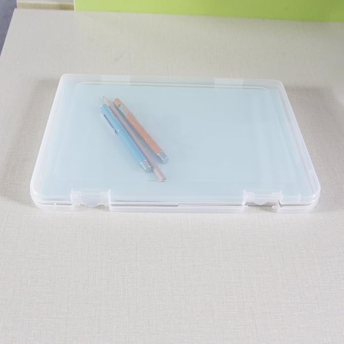 Portable A4 File Box Transparent Plastic Box Document Paper Protector Desk Paper Organizers Case PP Storage Collections Container Magazine Organizers (1pcs(Available Dimension 11.8 x 8.3 x 0.8inch)