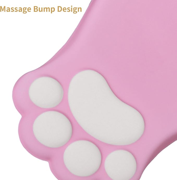 Ergonomic Mouse Pad with Wrist Rest,Cute Cat Paw Mousepad Wrist Support,Comfortable Massage Design Computer Pain Relief Mouse Pad with Non-Slip PU Base for Desk Laptop Gaming Office,Pink