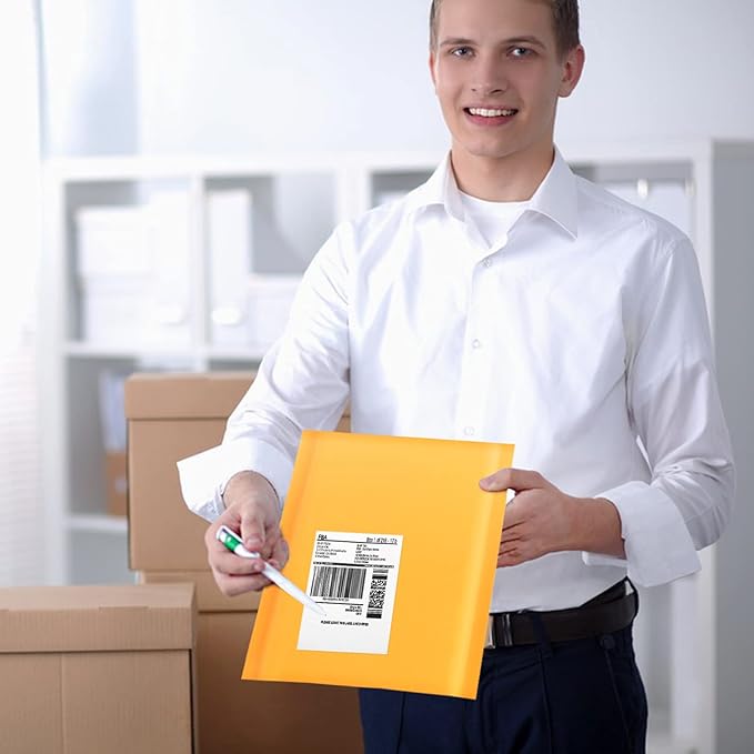 DaSen Kraft Bubble Mailers 8.5x11 Inch 50 Pcs,Small Self-Sealing Mail Shipping Bags,Yellow Padded Envelopes #2