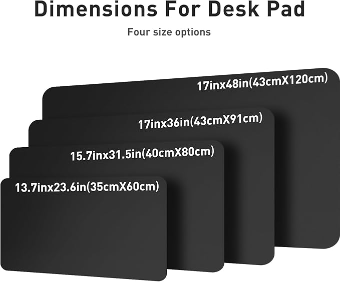 Aothia Leather Desk Pad Protector,Mouse Pad,Office Desk Mat, Non-Slip PU Leather Desk Blotter,Laptop Desk Pad,Waterproof Desk Writing Pad for Office and Home (Black,31.5" x 15.7")