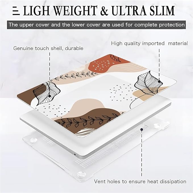 Compatible with 12 Inch MacBook A1534, Tropical Leaves Hard Plastic Shell Cover Case