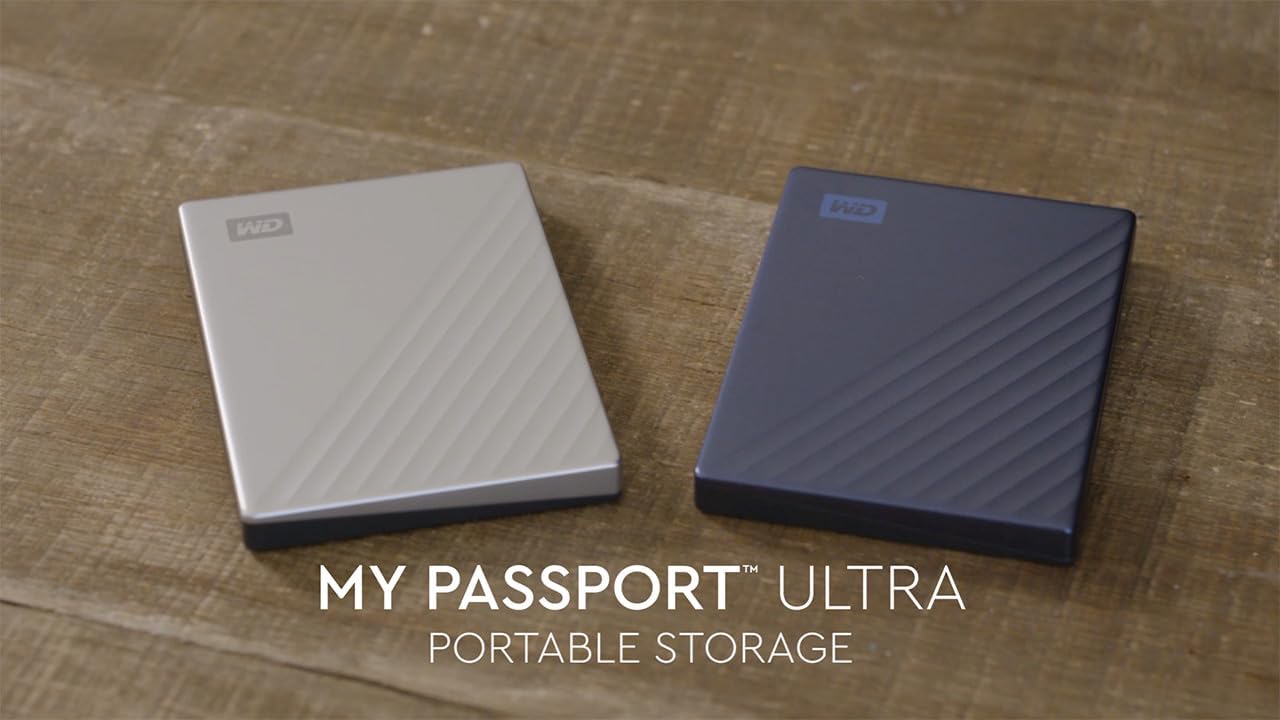WD 4TB My Passport Ultra, Blue, Portable External Hard Drive, backup software with defense against ransomware, and password protection, USB-C and USB 3.1 - WDBFTM0040BBL-WESN