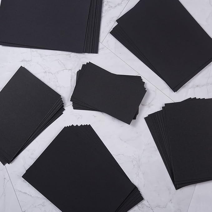 50 Sheets Blank Cardstock Paper 250 GSM Thick Heavy Cards Stock for DIY Art Projects, Card Making, Postcards, Greeting Cards, Birthday Party, Wedding Invitation (Black, 4x6 inches)