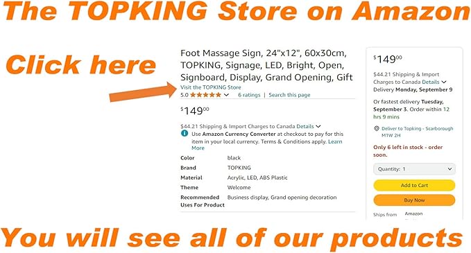Open Closed 2 in 1 Sign, 24"x12", 60x30cm, TOPKING, Signage, LED, Bright, Open, Signboard, Display, Grand Opening, Gift