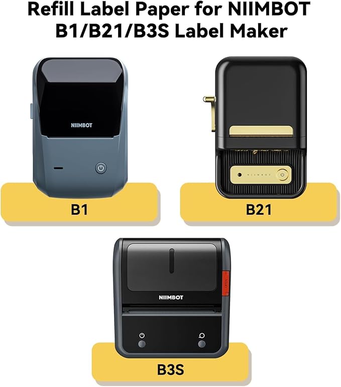 3 Rolls Labels for NIIMBOT B1 B21 B3S K3, 2'' x 3.15'' (50x80mm) Kitchen Labels for Containers, Waterproof, Oil-Proof and Tear-Proof Thermal Printer Labels