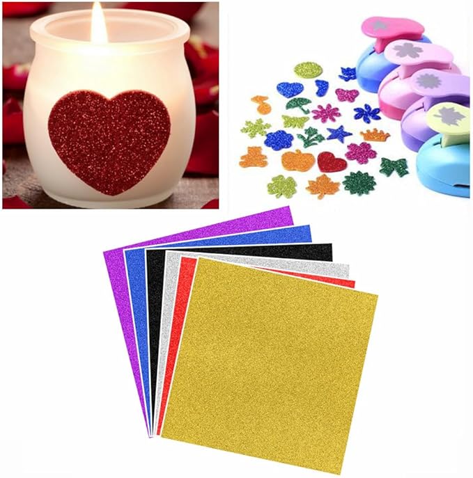 Baisunt 10 Sheets Red Glitter Cardstock Paper for Graduation Cap DIY Project, Scrapbook, Birthday Wedding Party Decoration 250GSM(12x12 In, Non Adhesive)