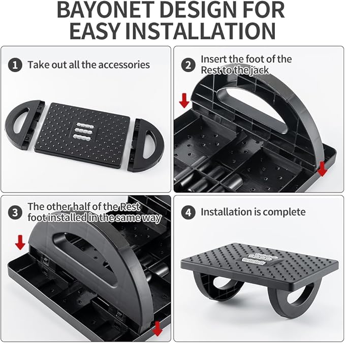 Foot Rest for Under Desk at Work - Ergonomic Foot Stools for Under Office Desk - Rocking Footrest with Roller Massager - Leg Rest for Chair, Computer Gaming - Promote Leg Circulation
