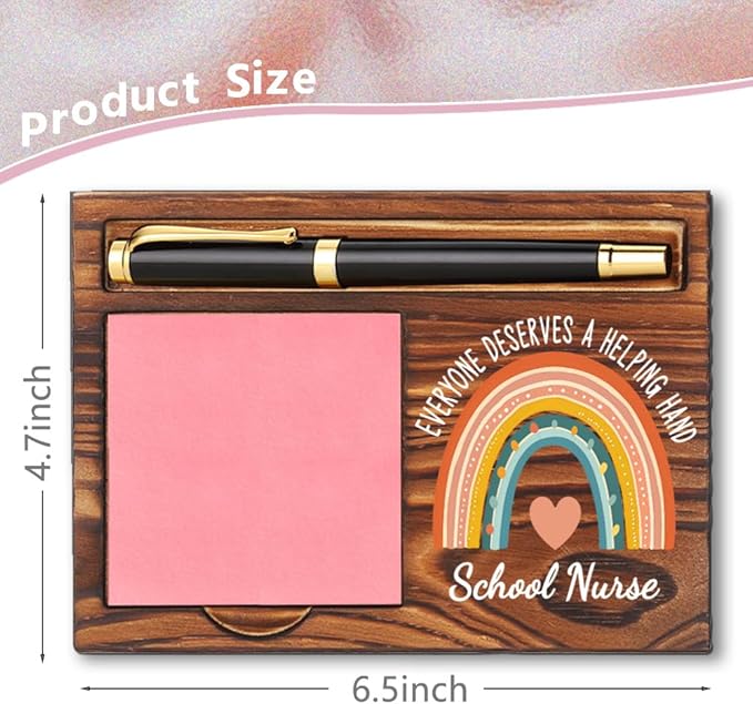 School Nurse Sticky Note Holder, School Nurse Appreciation Gifts, Thank You Gifts for School Nurse, School Nurse Office Decor Self-Stick Note Pad Holders YB374