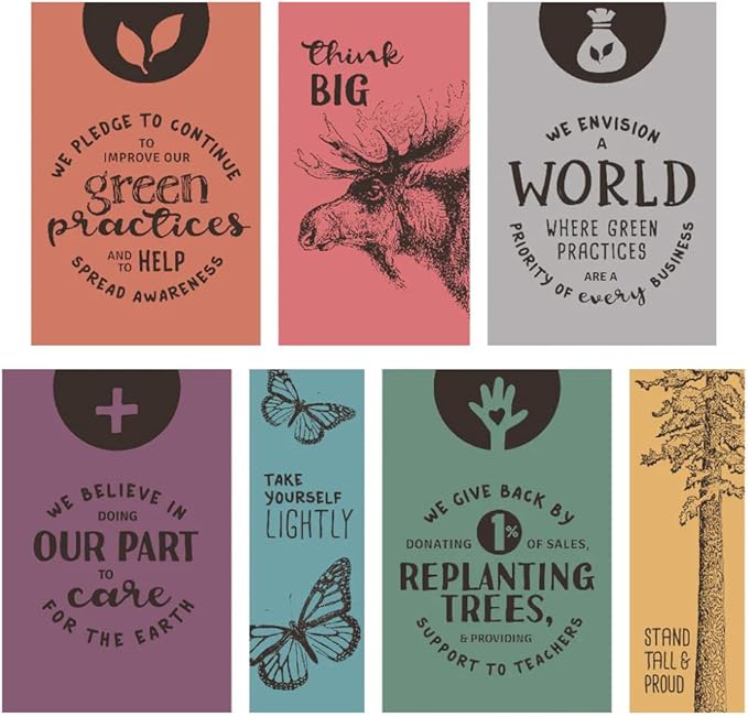 Advice from Nature 3 Bookmark Majestic Animals Set, Laminated with Glossy Finish, Printed on Recycled Paper - Moose, Elk, Eagle - Majestic Animals Set (AMBM-MAGANM)