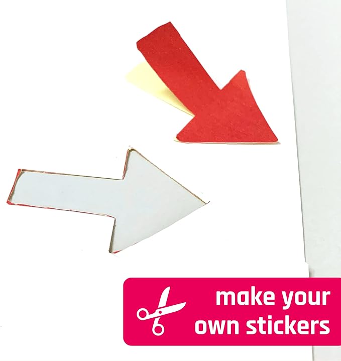 200 Sheets, Printable White Sticker Paper, Laser/Inkjet Printing - Matte, Letter Size (8.5" x 11")