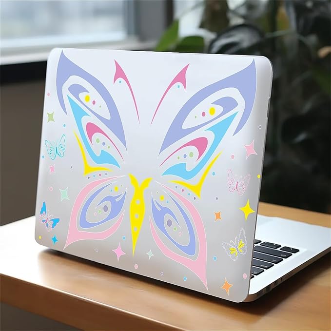 Compatible with 15 Inch MacBook Air A2941 M2 2023, Colorful Butterfly Hard Plastic Shell Cover Case