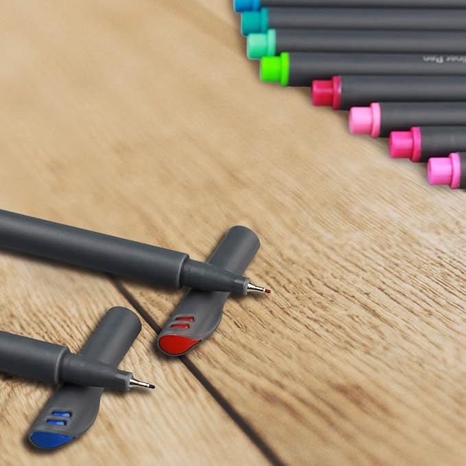 ai-natebok 36 Colored Fineliner Pens Fine Tip Pens Porous Fineliner Color Pens for Journal Planner Writing Note Taking Calendar Agenda Coloring Art School Office Supplies