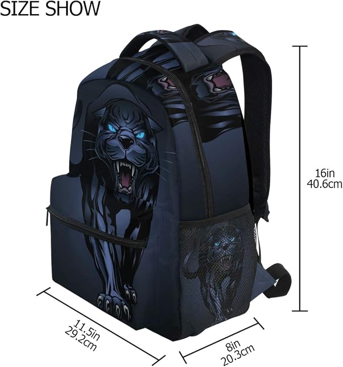 senya Roaring Panther Backpack School Bag Travel Daypack Rucksack for Boys Students