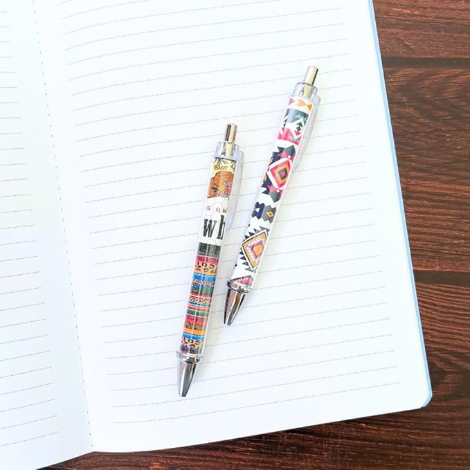10PC Western Pens Pen Cowboy Cowgirl Highland Cow Cactus Back to School Office Supplies Stuff Items Themed Party Favors Classroom Goodie Bags Decoration Desk Decor Notebooks for Adults Women