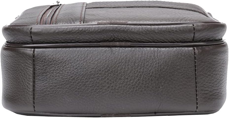 Hebetag Small Leather Sling Shoulder Bag Messenger Pack for Men Women Outdoor Travel Business