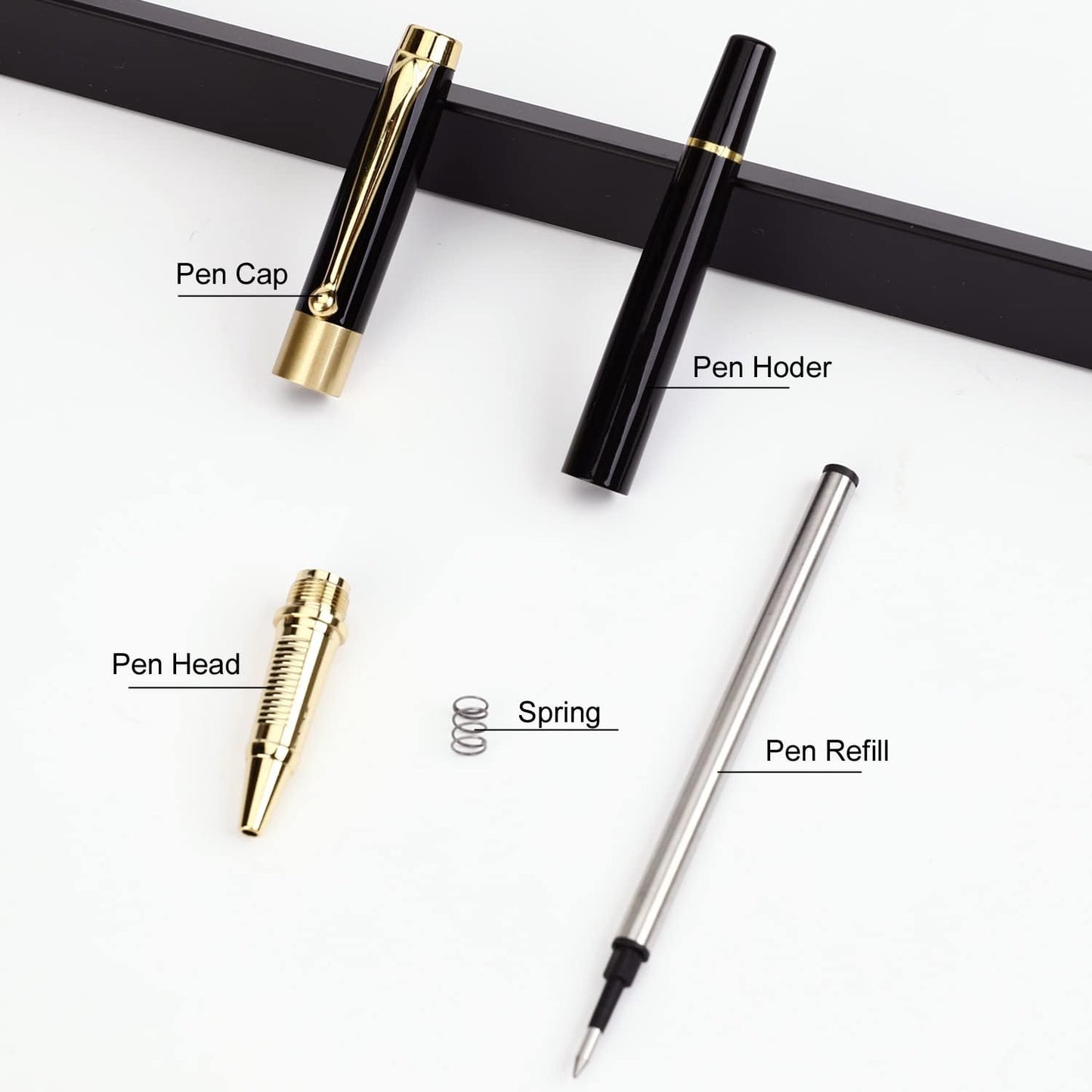 YIVONKA Ballpoint Pen Black Refill,Luxury Ballpoint Line width 0.5mm,Best Ball Pen Gift Set for Men & Women Professional Executive,Office,Nice BallPens Classy Gift Box (2 Black)
