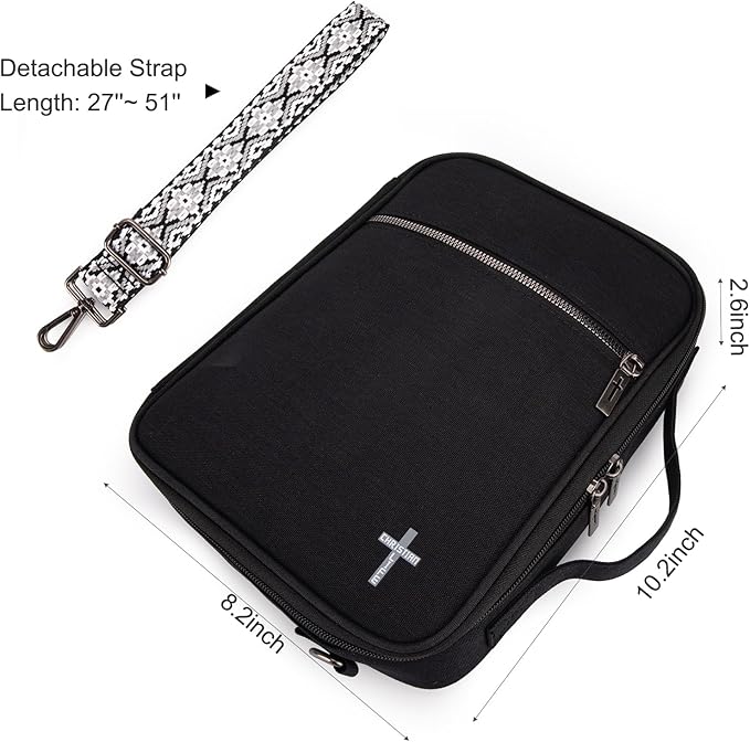 Montana West Bible Covers for Women Men with Leather Bookmark Carrying Book Case Church Bag Bible Protective with Zippered Pocket