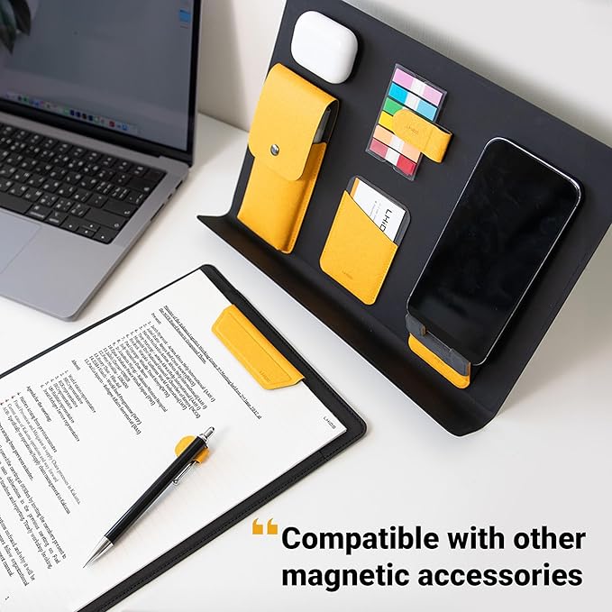 LHiDS Folio Lite 2.0 with Stand, Business Portfolio Resume, 3-in-1 Padfolio with Magnetic Accessories, Work as Notebook Cover, Clipboard, Organizing Board for Home and Office (Black, A4/Letter)