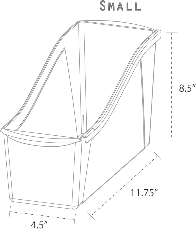 Storex Small Book Bin – Interlocking Plastic Organizer for Home, Office and Classroom, STEM Yellow, 6-Pack (71112A06C)