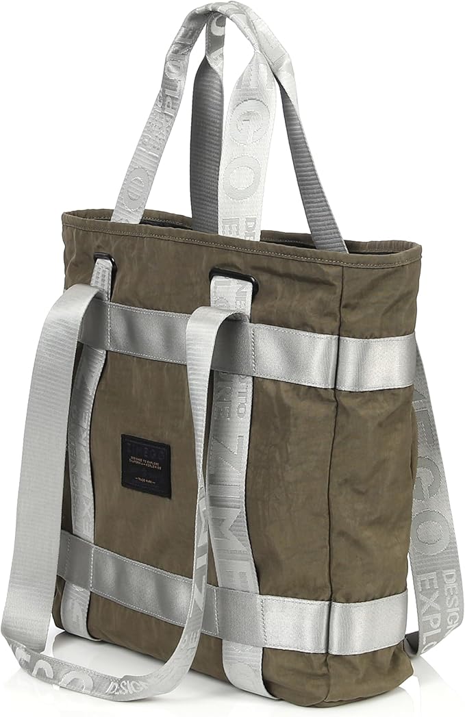 ZIMEGO Unisex Two-Tone Gym Tote Bag - Stylish Everyday Travel Tote with Double Top Handles