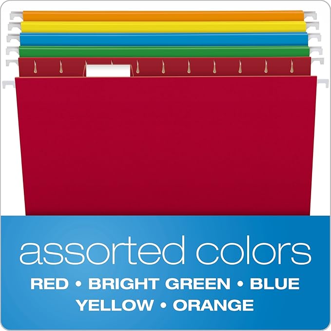 Pendaflex Extra Capacity Reinforced Hanging File Folders, 2", Letter Size, Standard green, 1/5 Cut, 25/BX (04152X2) & Hanging File Folders, 25 Per Box (81663)