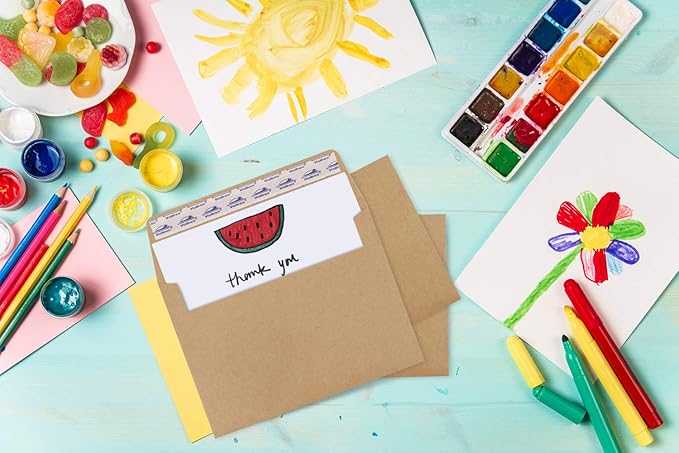ValBox 100 Qty A6 Envelopes Self Seal 6.5 x 4.75" Brown Kraft Paper Invitation Envelopes for 4x6 Cards, Photos, Invitations, Weddings, Baby Shower, Birthiday, Announcements, RSVP (A6)