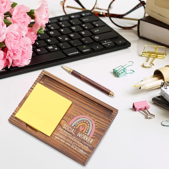 Social Worker Gift Sticky Note Holder, Social Work Appreciation Week Gifts, School Social Worker Teacher Thank You Gifts, Social Worker Graduation Gift Self-Stick Note Pad Holders TZP57