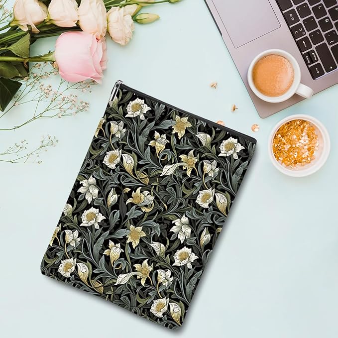 Botanical Book Sleeve, Classic Flower Book Covers for Paperbacks, Floral Book Pouch Book Protector, Book Lovers Gifts for Women Girls Niece, Book Accessories Book Club Gifts Christmas Birthday Gifts
