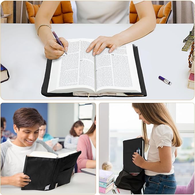 Canvas Book Covers, Washable Book Protector, Book Cover for Paperback Novels, Adjustable Book Cover for Hardcover with Pockets for Pen, Soft Cover Books, Book Lovers Gifts