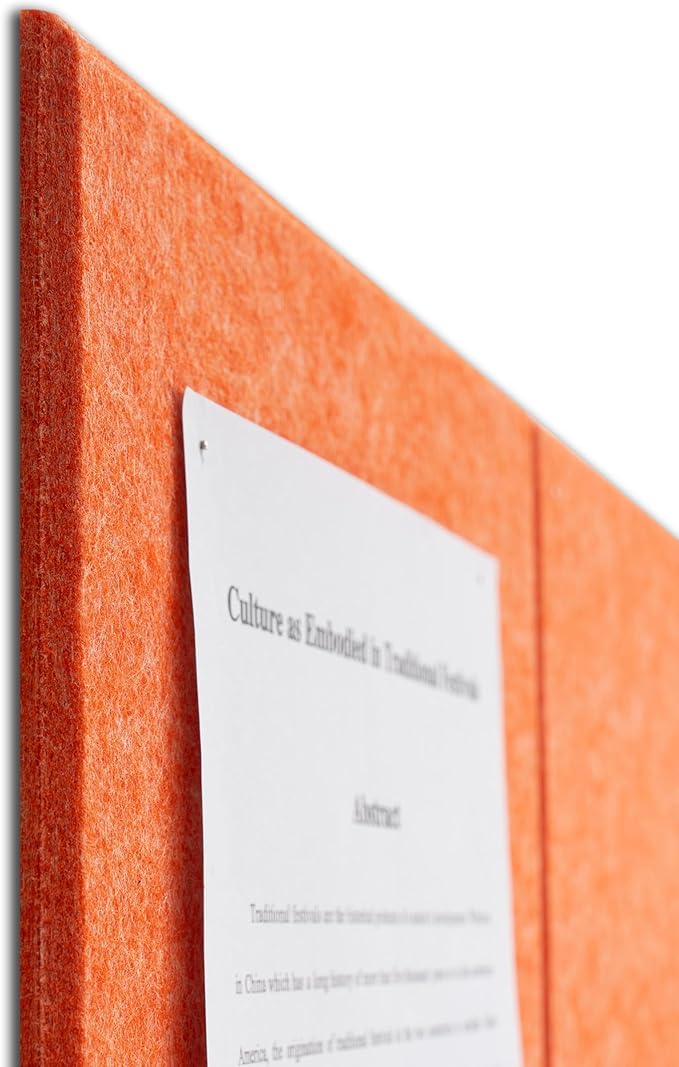 Large Felt Bulletin Board(36" x 24"),Cork Board Alternative,6 Pack Felt Wall Tiles with Safe Removable Adhesive Tabs,Notice Pin Board/Message Board/Vision Board for Office, School & Home