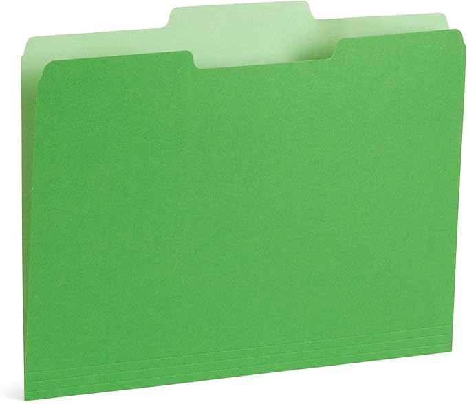 100 Blue Summit Supplies Colorful File Folders with Tabs – Multi Colored File Folders, 1/3 Cut Top Tabs, Letter Size, Durable 11pt Paper, Two Tone, Assorted Colors, Bulk 100 Pack