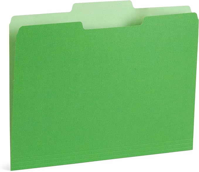 200 Blue Summit Supplies Colorful File Folders with Tabs, Multi Colored File Folders Letter Size, 1/3 Cut Tabs, Assorted Colors, Durable 11pt Paper, Bulk 200 Pack