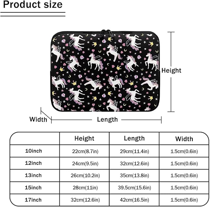 Horse Printed Computer Bags for Laptops Girls, Heart Pattern Computer Carrying Cover Portable Laptop Case Bag, 17 Inch Shockproof Laptop Bag Neoprene Computer Briefcase
