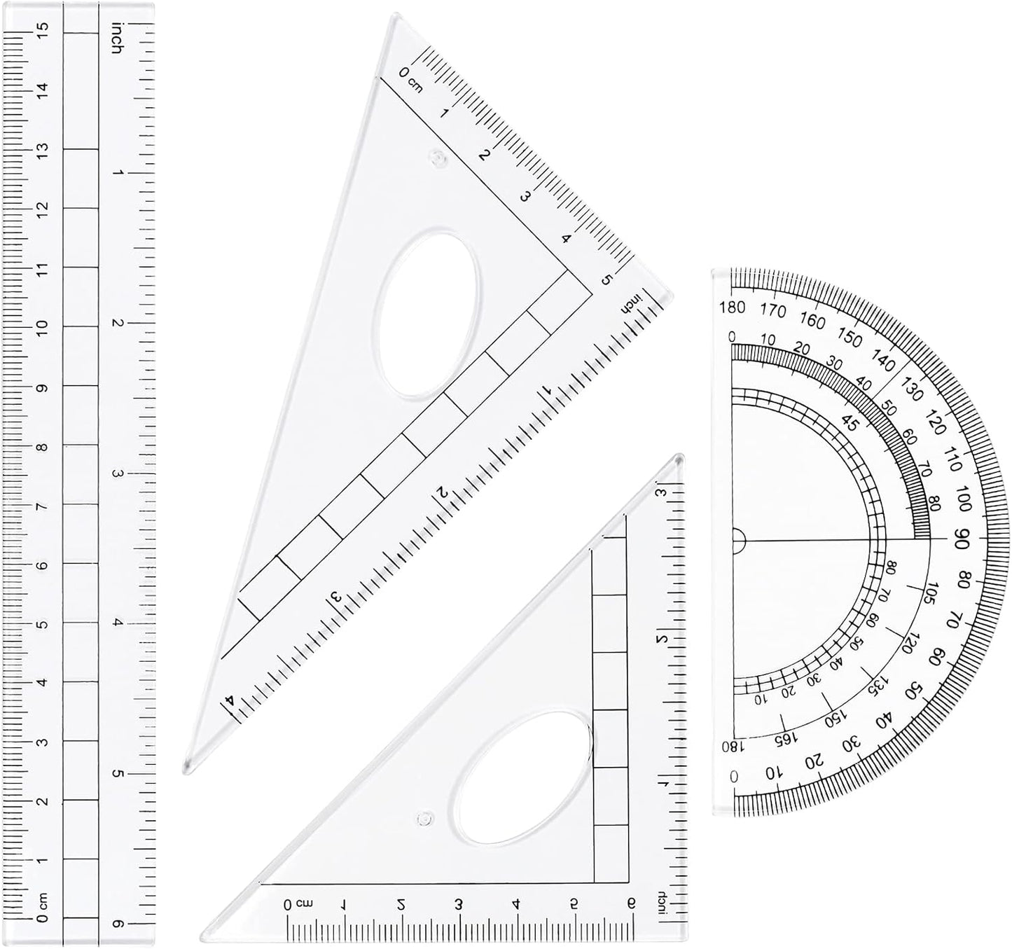 10 Pieces Math Geometry Kit Set Student Supplies with Shatterproof Storage Box,Includes Rulers,Protractor,Compass,Eraser,Pencil Sharpener,Lead Refills,Pencil,for School and Drawings(Green)
