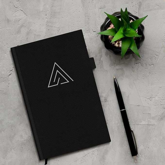 Self-Mastery Journal for Men - Gratitude and Productivity Journal for More Happiness, Positivity, Growth, Mindfulness, Self Care and Reflection - Guided Inspirational Journal for Men & Women (Black)