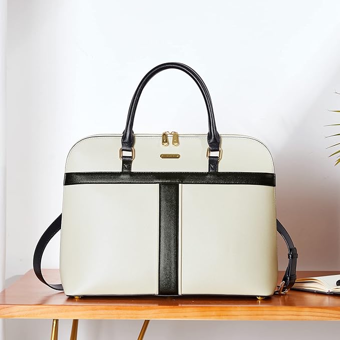Telena Laptop Tote Bag for Women, 15.6 Inch Shoulder Tote Bag Leather Briefcase for Women, Large Capacity Handbag Bags