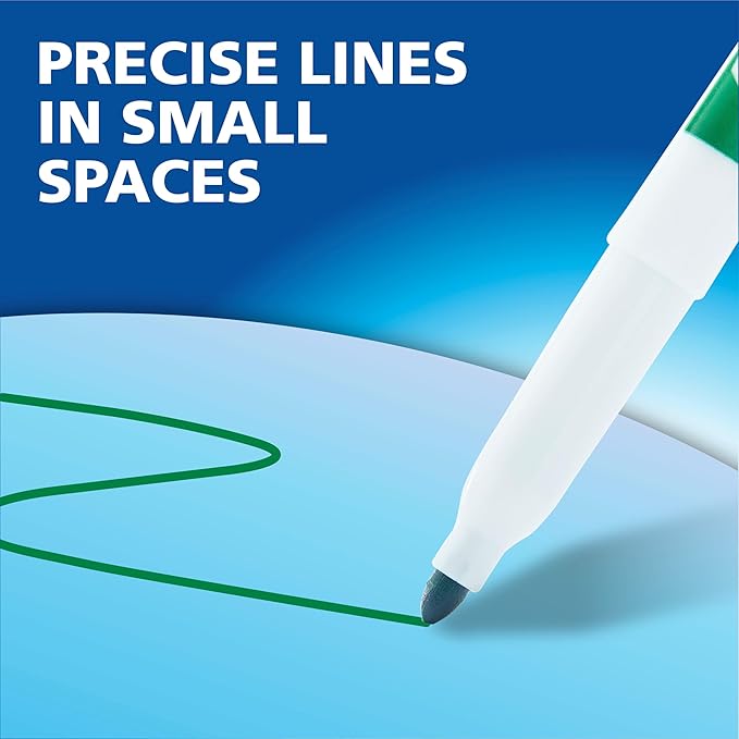 EXPO Fine-Tip Low-Odor Ink Dry Erase Markers, Assorted Vibrant Colors, Pack of 36 Markers for Classrooms, Offices & Homes