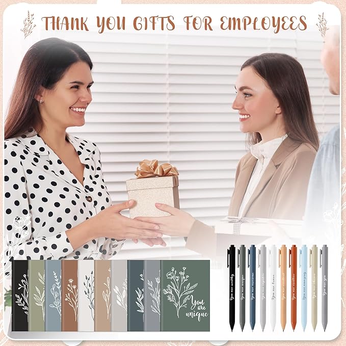 60 Pcs Inspirational Notebooks Motivational Mini Notepads Bulk Aesthetic Mini Notebook with Pen Employees Appreciation Gifts for Social Worker Coworkers Teachers Office (Neutral Colors)