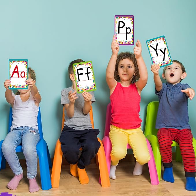 Bulletin Board Letters - ABC Alphabet Poster Classroom Decorating Set Toddler English Poster Kindergarten Elementary Classroom Nursery Home Wall Decoration(Multicolored Confetti)