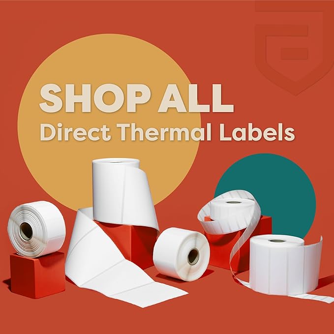 Aegis Adhesives - 3" X 3" Square Direct Thermal Labels Compatible with Rollo, Zebra, and Other Desktop Label Printers (10 Rolls, 500/Roll)